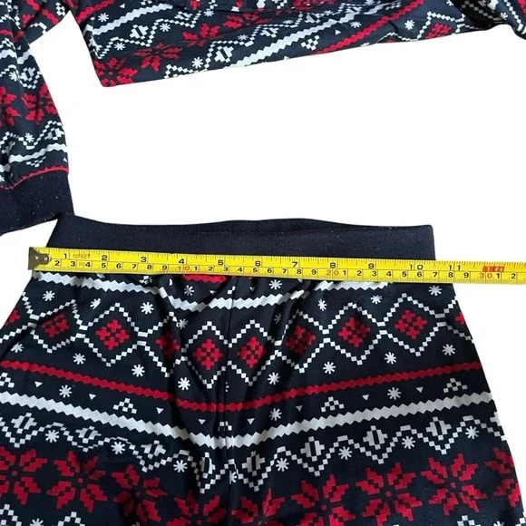 Boys Holiday Pajama Set Size 10 Winter – Red Navy Fair Isle Christmas PJs - Picture 8 of 8